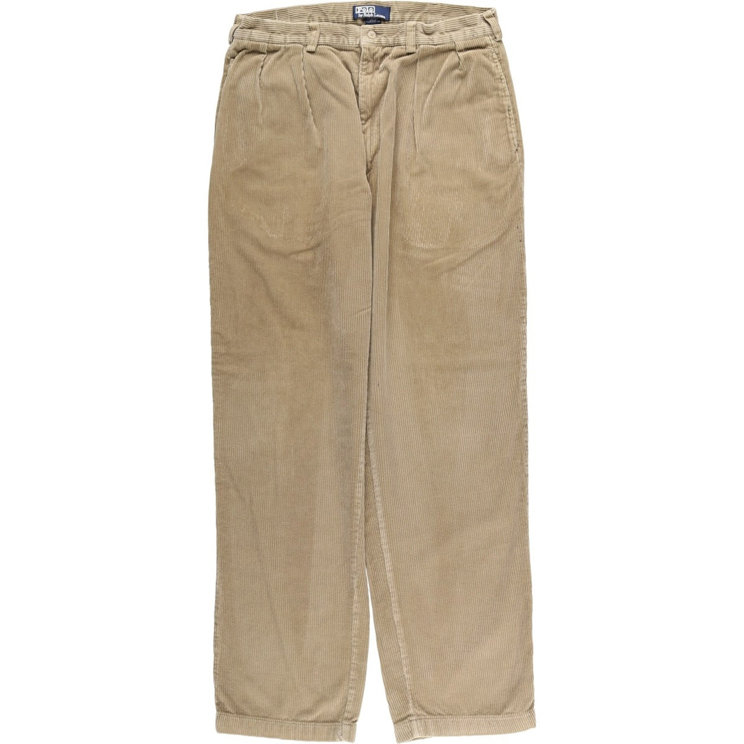 Ralph Lauren Polo by Ralph Lauren ANDREW PANT Two-pleat corduroy pants, men's size W34 (approx.) cotton brown type Vintage Second Hand