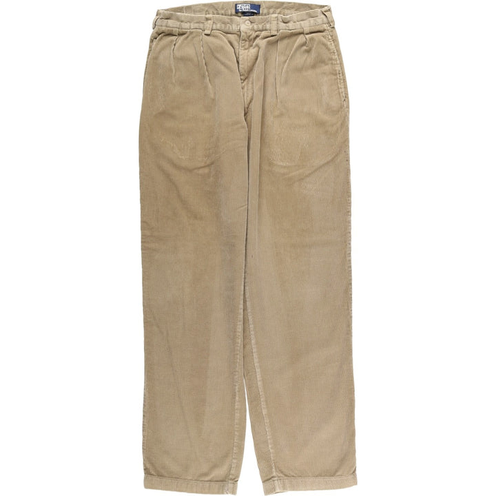 Ralph Lauren Polo by Ralph Lauren ANDREW PANT Two-pleat corduroy pants, men's size W34 (approx.) cotton brown type Vintage Second Hand