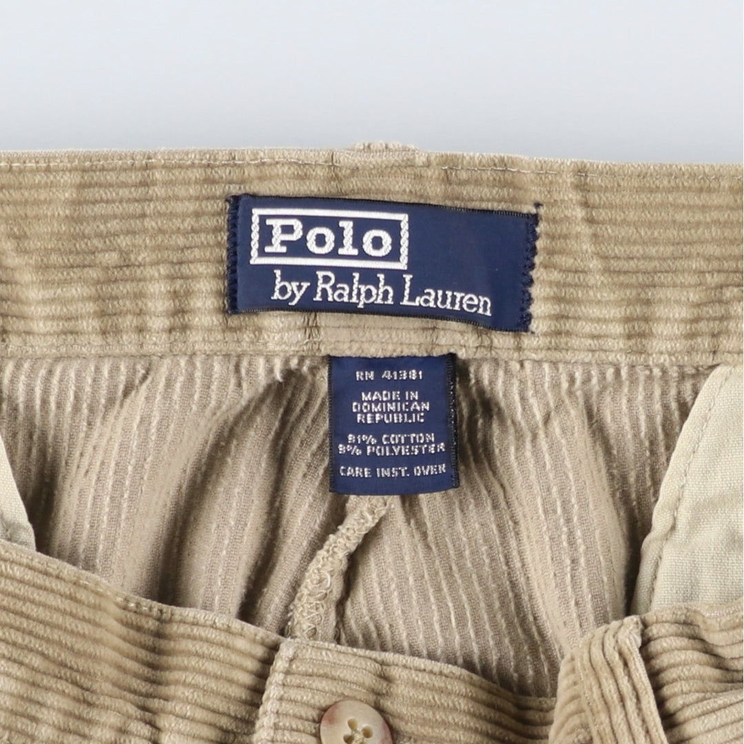 Ralph Lauren Polo by Ralph Lauren ANDREW PANT Two-pleat corduroy pants, men's size W34 (approx.) cotton brown type Vintage Second Hand