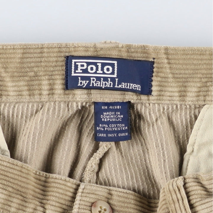 Ralph Lauren Polo by Ralph Lauren ANDREW PANT Two-pleat corduroy pants, men's size W34 (approx.) cotton brown type Vintage Second Hand