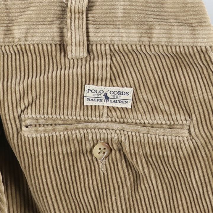 Ralph Lauren Polo by Ralph Lauren ANDREW PANT Two-pleat corduroy pants, men's size W34 (approx.) cotton brown type Vintage Second Hand