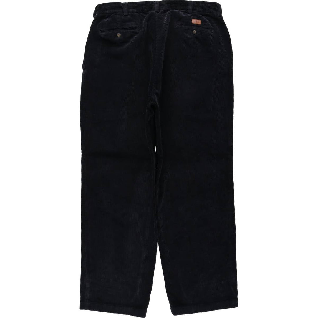 Ralph Lauren POLO by Ralph Lauren ANDREW PANT, two-pleat corduroy pants, men's size W35. cotton navy blue type Vintage Second Hand