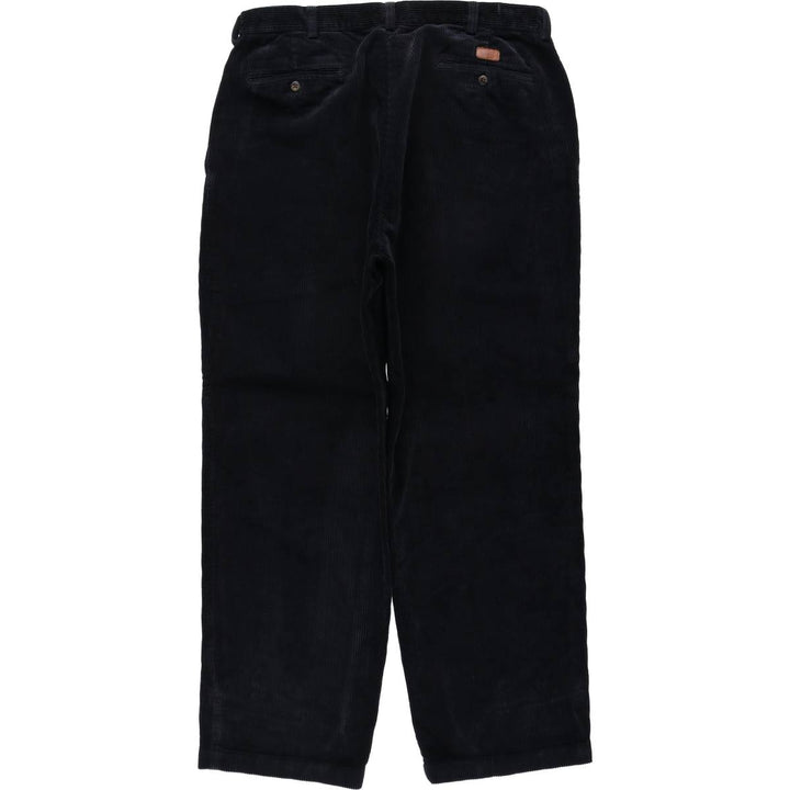 Ralph Lauren POLO by Ralph Lauren ANDREW PANT, two-pleat corduroy pants, men's size W35. cotton navy blue type Vintage Second Hand