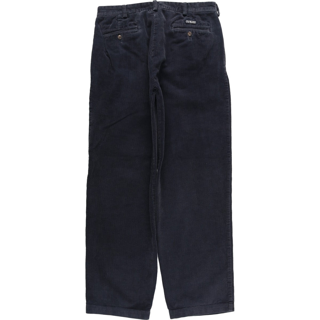 Ralph Lauren Polo by Ralph Lauren ANDREW PANT Two-pleat corduroy pants, men's size W34 (approx.) cotton navy blue type Vintage Second Hand