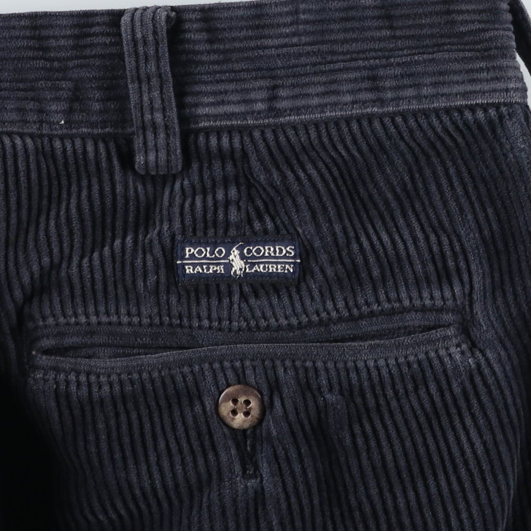 Ralph Lauren Polo by Ralph Lauren ANDREW PANT Two-pleat corduroy pants, men's size W34 (approx.) cotton navy blue type Vintage Second Hand