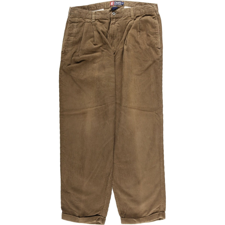 Ralph Lauren Chaps Two-pleat Corduroy Pants Men's Size 36 cotton beige type brown Vintage Second Hand