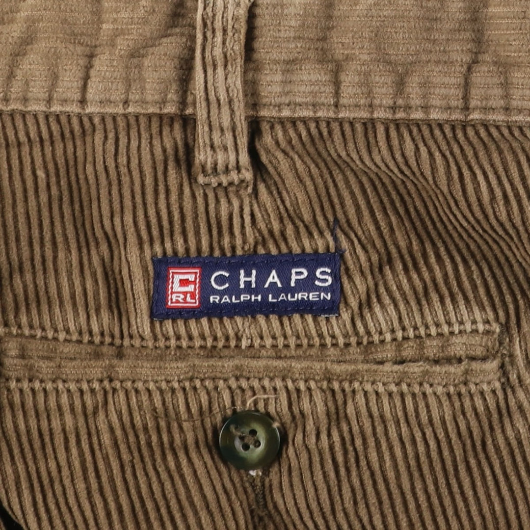 Ralph Lauren Chaps Two-pleat Corduroy Pants Men's Size 36 cotton beige type brown Vintage Second Hand