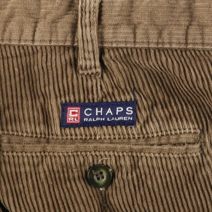 Ralph Lauren Chaps Two-pleat Corduroy Pants Men's Size 36 cotton beige type brown Vintage Second Hand