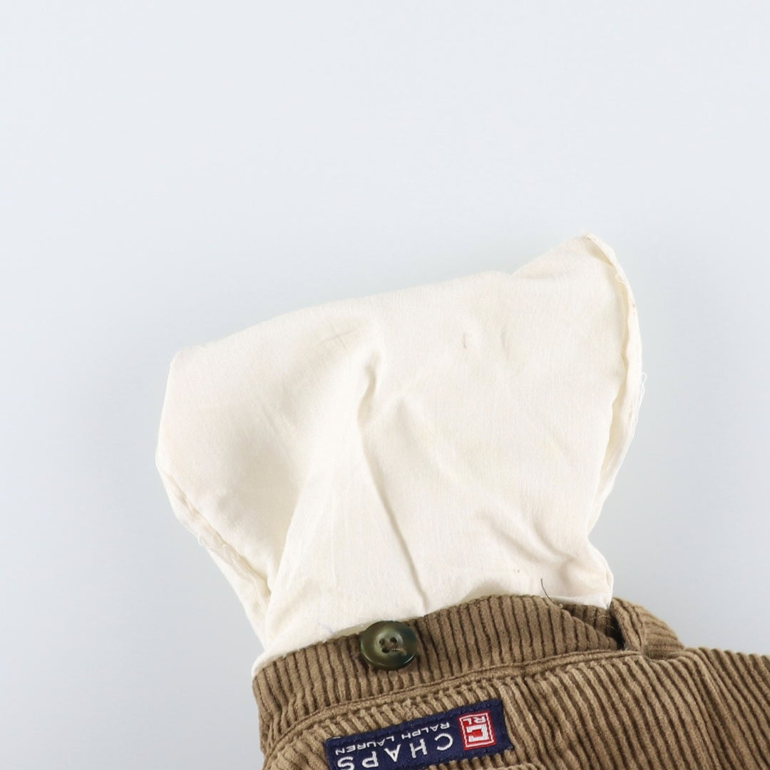 Ralph Lauren Chaps Two-pleat Corduroy Pants Men's Size 36 cotton beige type brown Vintage Second Hand