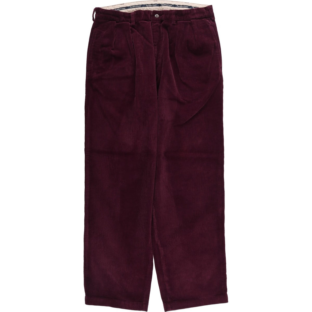 Ralph Lauren POLO RALPH LAUREN Two-Pleat Corduroy Pants, Men's Size W35 (approx.) cotton wine-red Vintage Second Hand