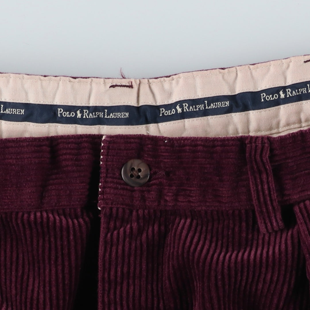 Ralph Lauren POLO RALPH LAUREN Two-Pleat Corduroy Pants, Men's Size W35 (approx.) cotton wine-red Vintage Second Hand