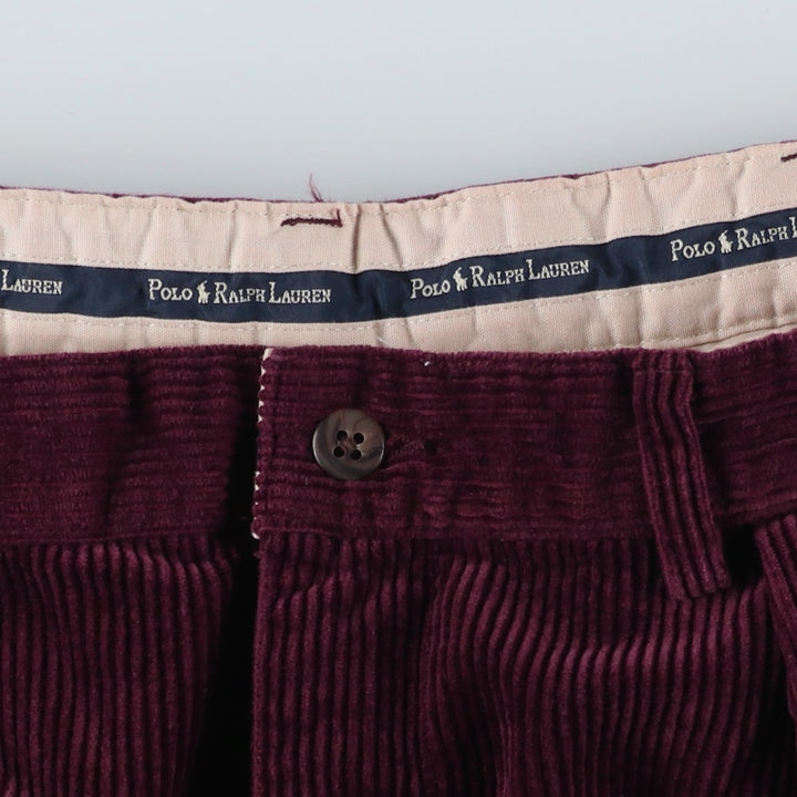 Ralph Lauren POLO RALPH LAUREN Two-Pleat Corduroy Pants, Men's Size W35 (approx.) cotton wine-red Vintage Second Hand