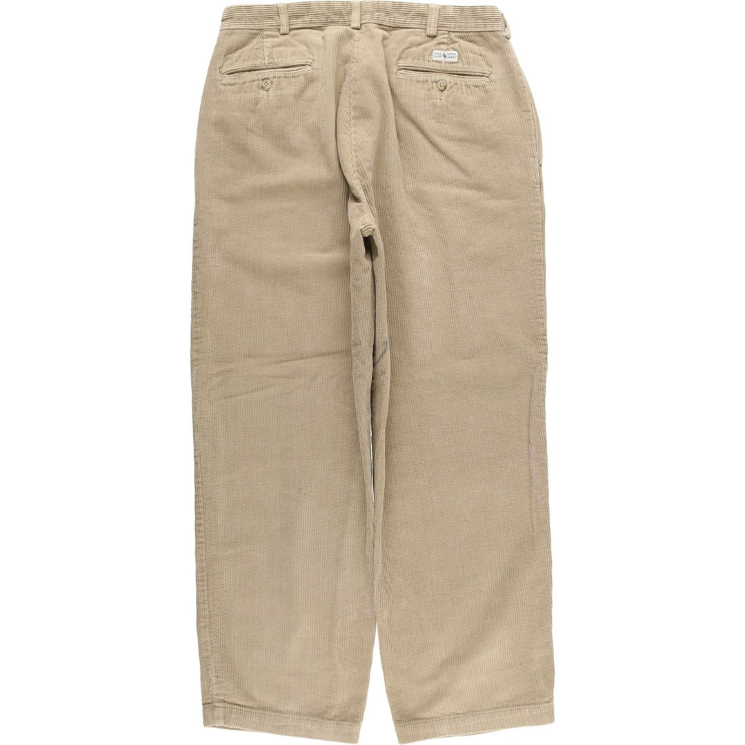 Ralph Lauren POLO by Ralph Lauren ANDREW PANT, two-pleat corduroy pants, men's size W34. cotton Beige type Vintage Second Hand