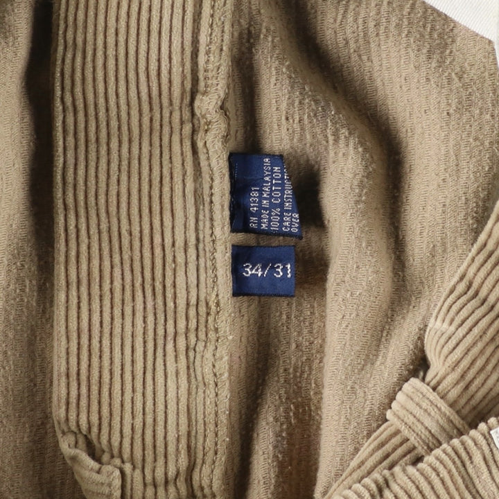 Ralph Lauren POLO by Ralph Lauren ANDREW PANT, two-pleat corduroy pants, men's size W34. cotton Beige type Vintage Second Hand
