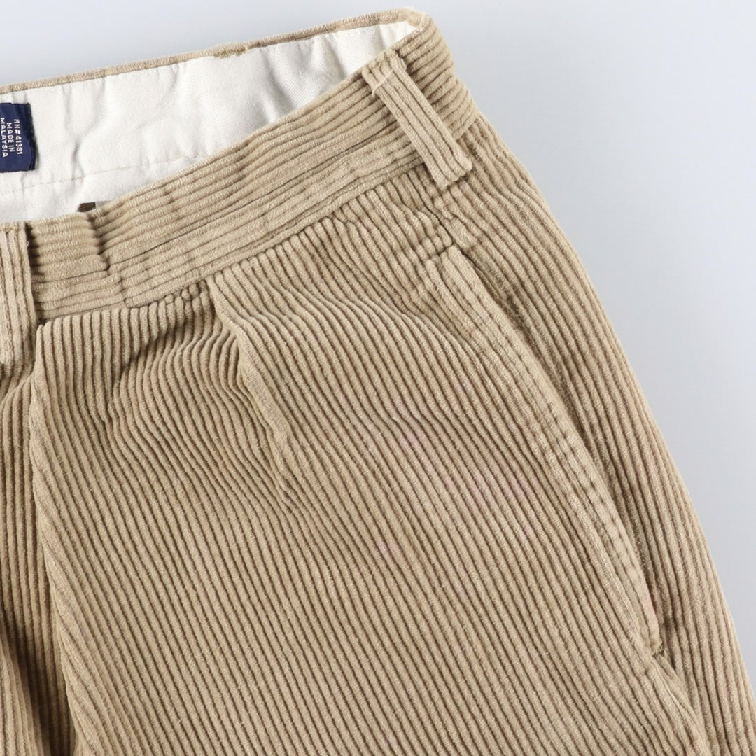Ralph Lauren POLO by Ralph Lauren ANDREW PANT, two-pleat corduroy pants, men's size W34. cotton Beige type Vintage Second Hand