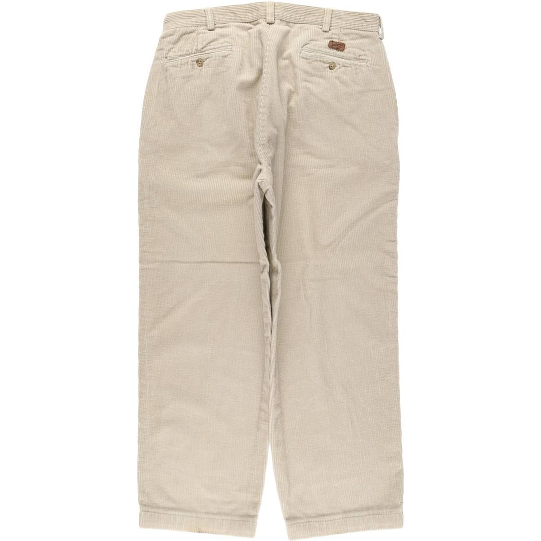 Ralph Lauren POLO by Ralph Lauren ANDREW PANT, two-pleat, wide-ribbed corduroy pants, men's size W34. cotton ivory Vintage Second Hand