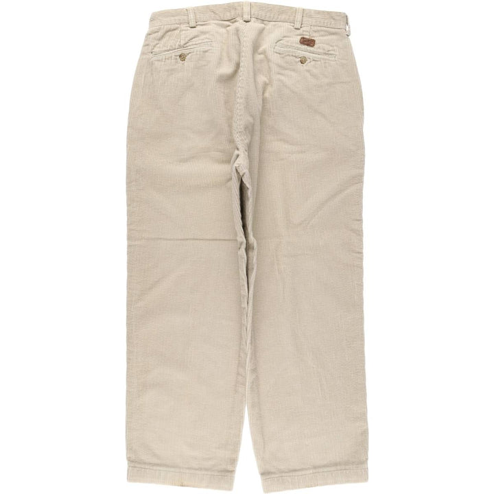 Ralph Lauren POLO by Ralph Lauren ANDREW PANT, two-pleat, wide-ribbed corduroy pants, men's size W34. cotton ivory Vintage Second Hand