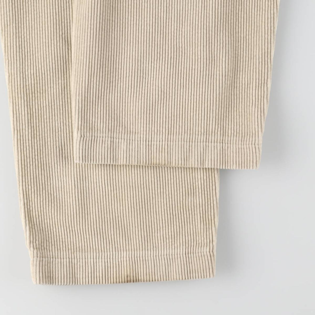 Ralph Lauren POLO by Ralph Lauren ANDREW PANT, two-pleat, wide-ribbed corduroy pants, men's size W34. cotton ivory Vintage Second Hand