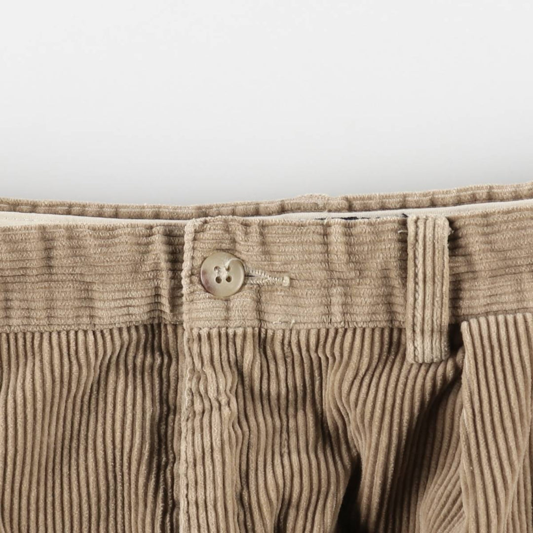 Ralph Lauren POLO by Ralph Lauren ANDREW PANT, two-pleat corduroy pants, men's, W33 equivalent cotton Beige type Vintage Second Hand