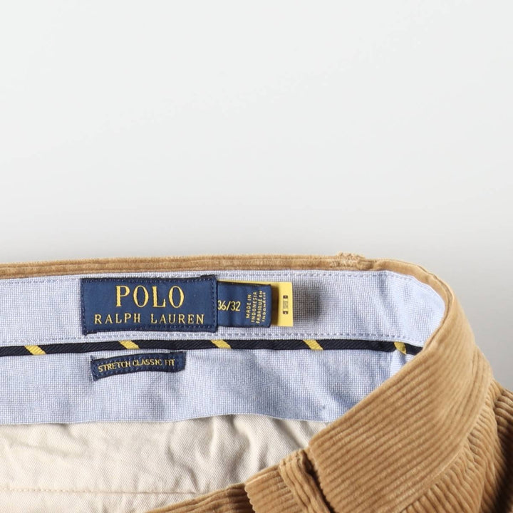 Ralph Lauren POLO RALPH LAUREN Stretch Classic Fit Corduroy Pants, Men's Size W38 (approx.) cotton Beige type Vintage Second Hand