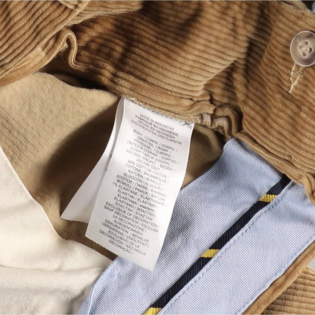 Ralph Lauren POLO RALPH LAUREN Stretch Classic Fit Corduroy Pants, Men's Size W38 (approx.) cotton Beige type Vintage Second Hand