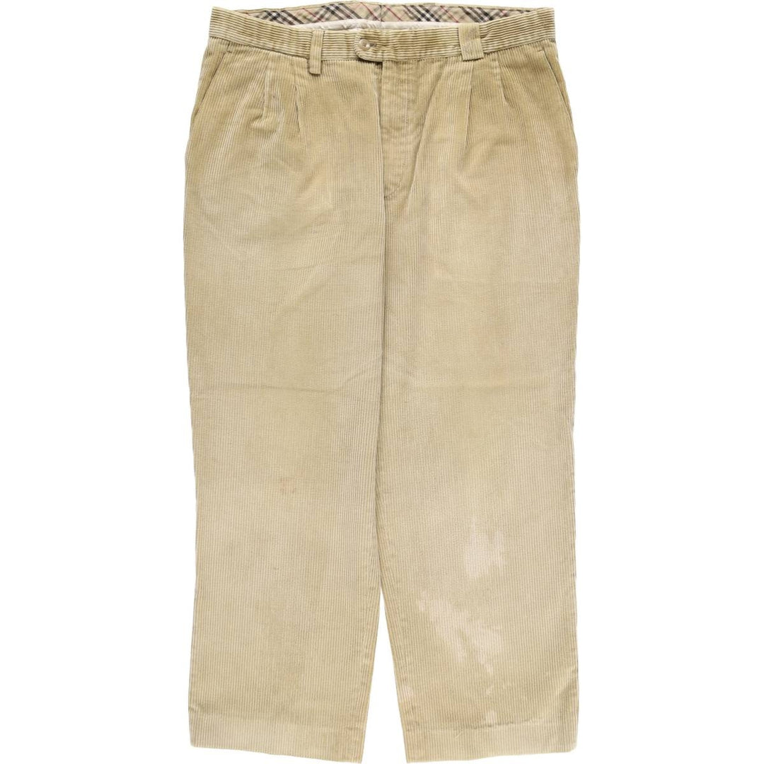 Burberry's London two-pleat corduroy pants, men's size W34 (approx.) unclear Beige type Vintage Second Hand