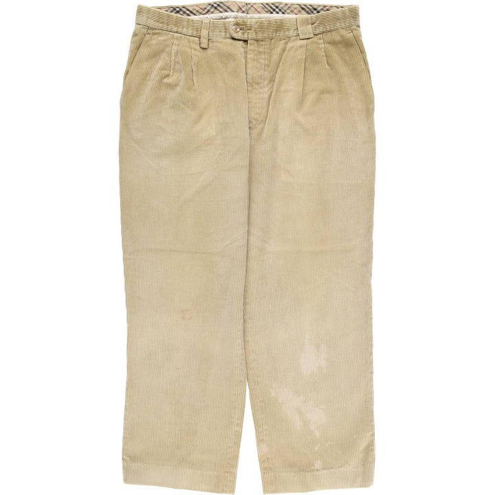 Burberry's London two-pleat corduroy pants, men's size W34 (approx.) unclear Beige type Vintage Second Hand