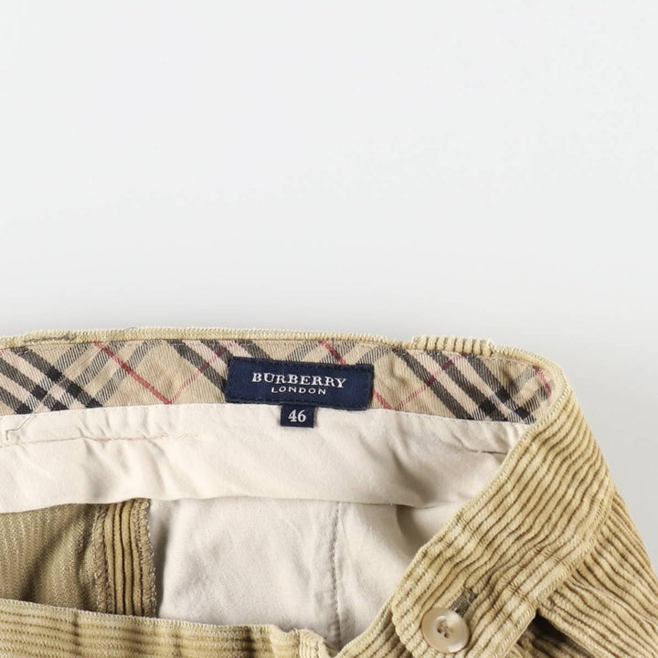 Burberry's London two-pleat corduroy pants, men's size W34 (approx.) unclear Beige type Vintage Second Hand