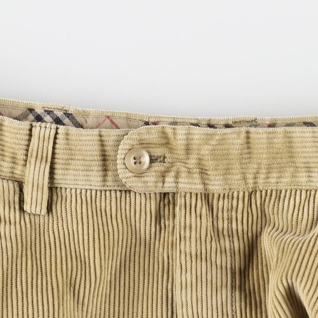 Burberry's London two-pleat corduroy pants, men's size W34 (approx.) unclear Beige type Vintage Second Hand