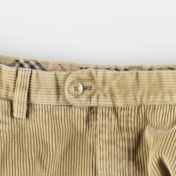 Burberry's London two-pleat corduroy pants, men's size W34 (approx.) unclear Beige type Vintage Second Hand