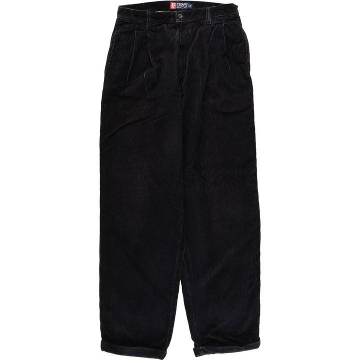 Ralph Lauren Chaps Two-pleat Corduroy Pants Men's Size W30 cotton navy blue type Vintage Second Hand