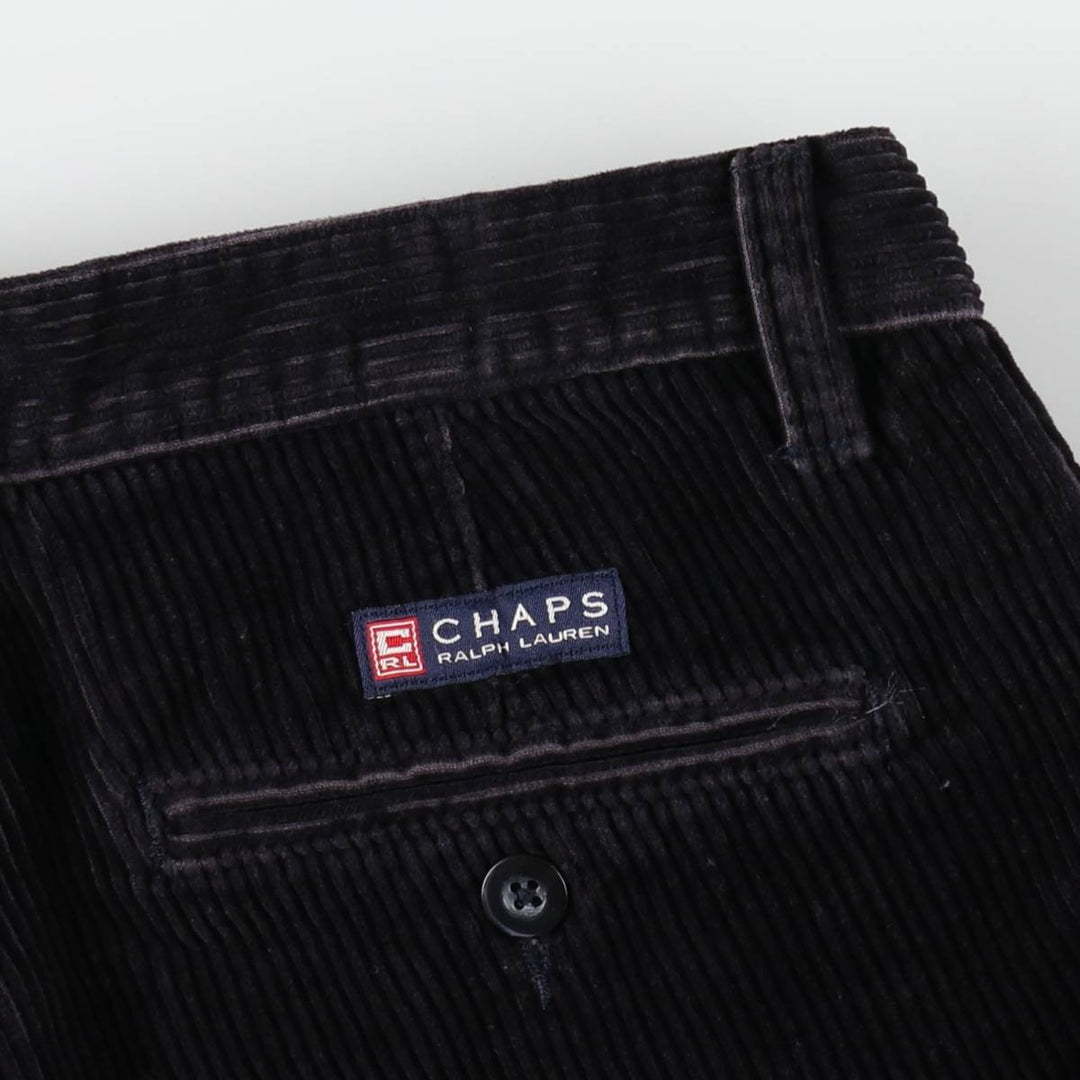 Ralph Lauren Chaps Two-pleat Corduroy Pants Men's Size W30 cotton navy blue type Vintage Second Hand