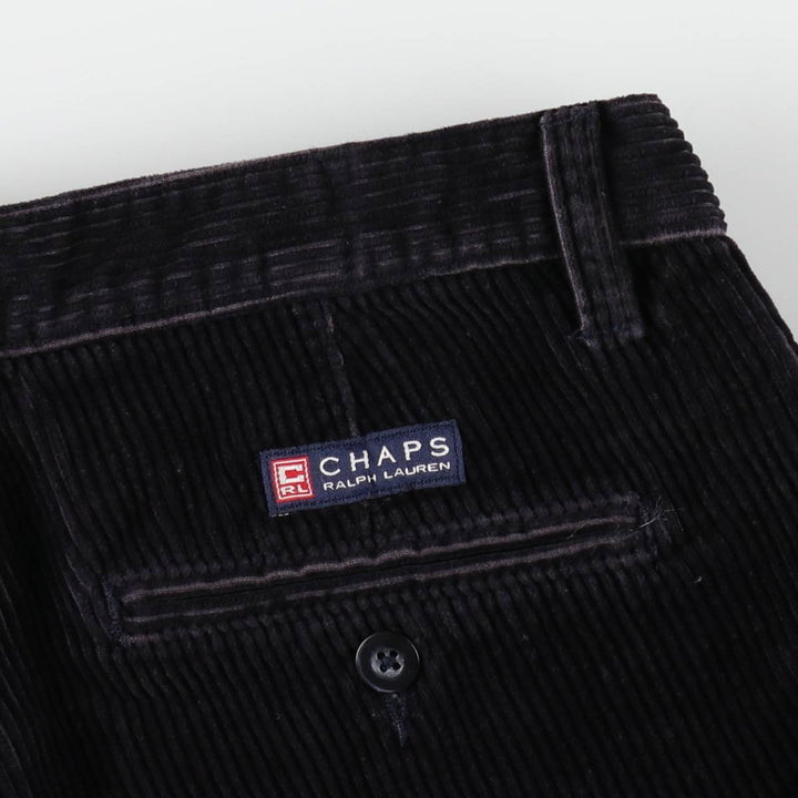 Ralph Lauren Chaps Two-pleat Corduroy Pants Men's Size W30 cotton navy blue type Vintage Second Hand