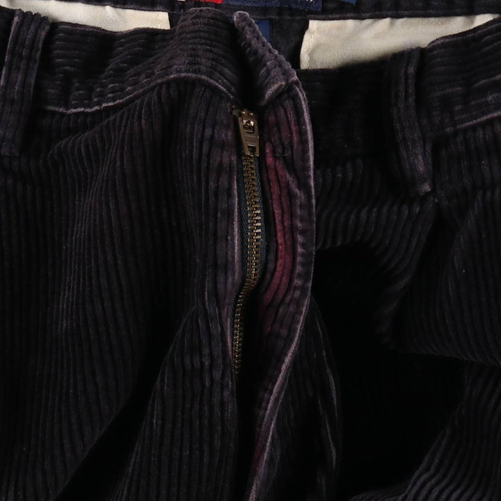 Ralph Lauren Chaps Two-pleat Corduroy Pants Men's Size W30 cotton navy blue type Vintage Second Hand