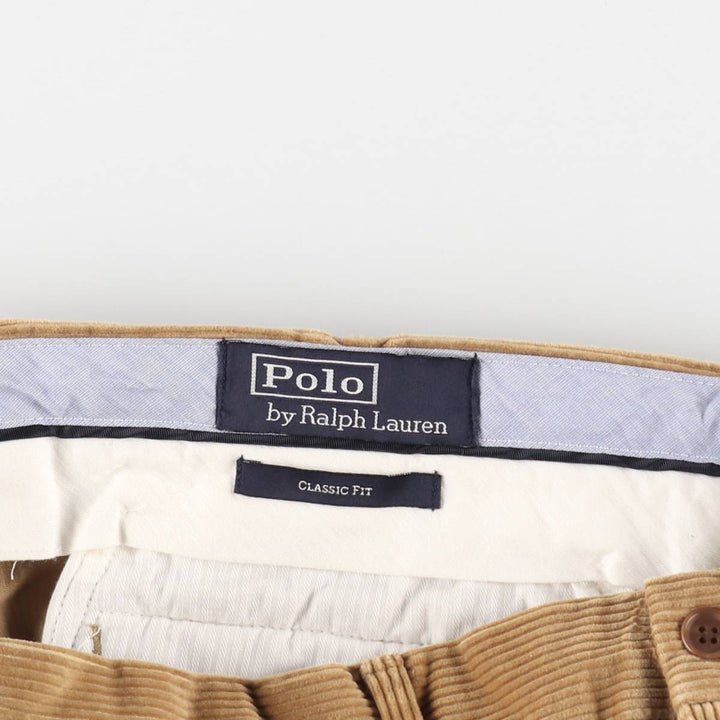 Ralph Lauren POLO by Ralph Lauren CLASSIC FIT Corduroy Pants, Men's W36 (approx.), Zipper Fly cotton Beige type Vintage Second Hand