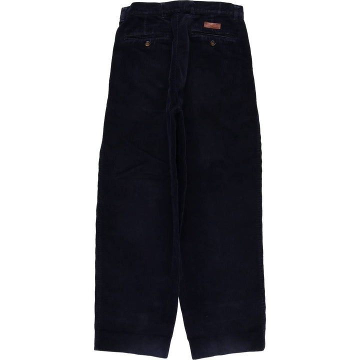 Ralph Lauren CHAPS Two-Pleat Corduroy Pants, Men's Size W29 (approx.) cotton navy blue type Vintage Second Hand