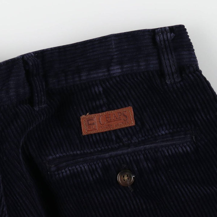Ralph Lauren CHAPS Two-Pleat Corduroy Pants, Men's Size W29 (approx.) cotton navy blue type Vintage Second Hand