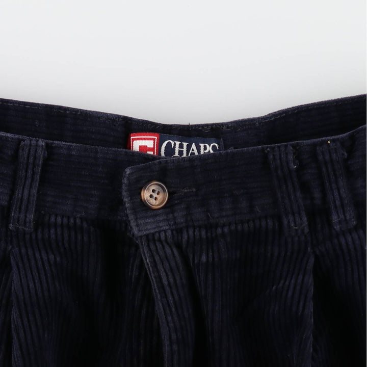 Ralph Lauren CHAPS Two-Pleat Corduroy Pants, Men's Size W29 (approx.) cotton navy blue type Vintage Second Hand