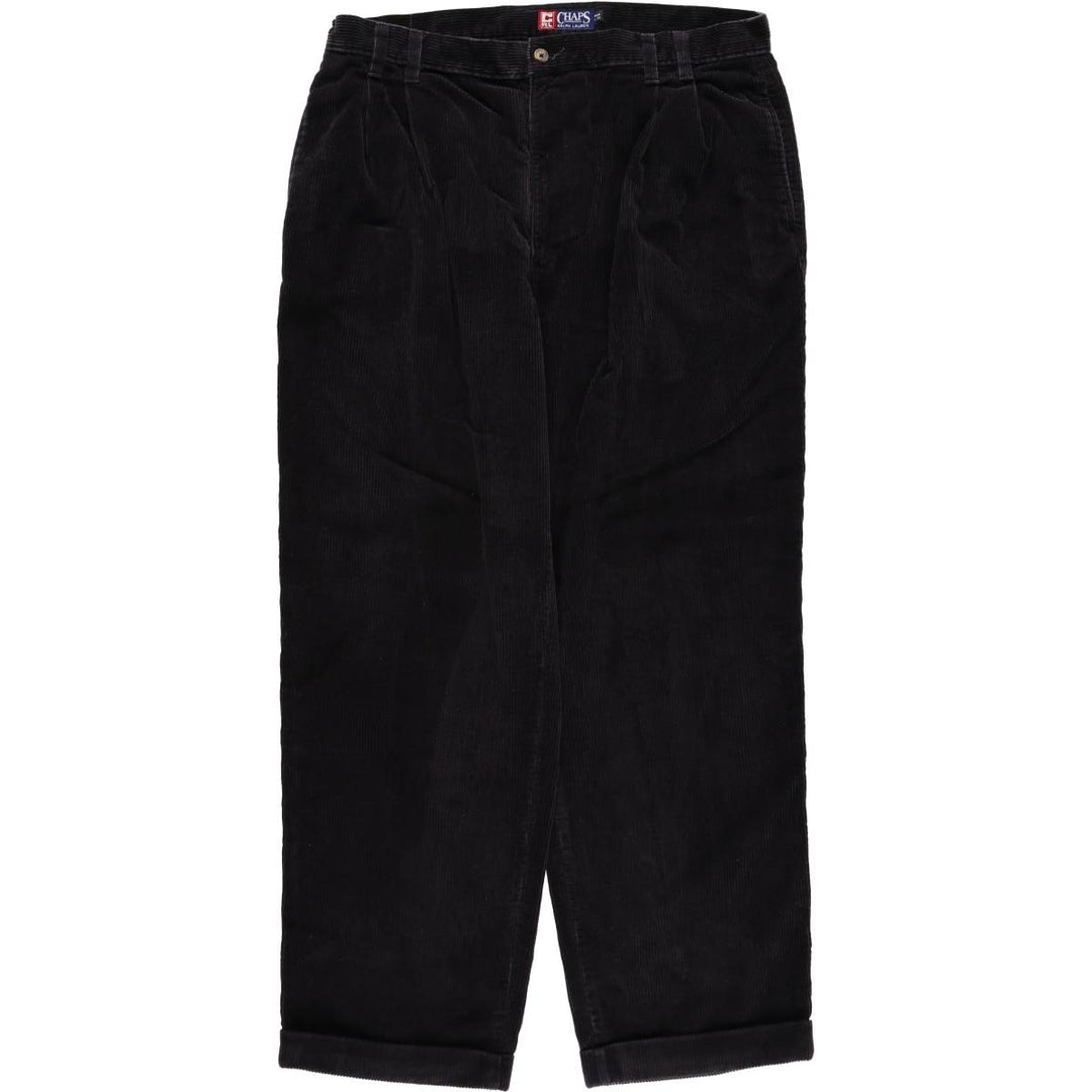 Ralph Lauren Chaps Two-pleat Corduroy Pants Men's Size W35 cotton purple type Vintage Second Hand