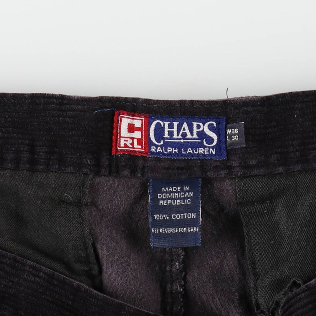 Ralph Lauren Chaps Two-pleat Corduroy Pants Men's Size W35 cotton purple type Vintage Second Hand