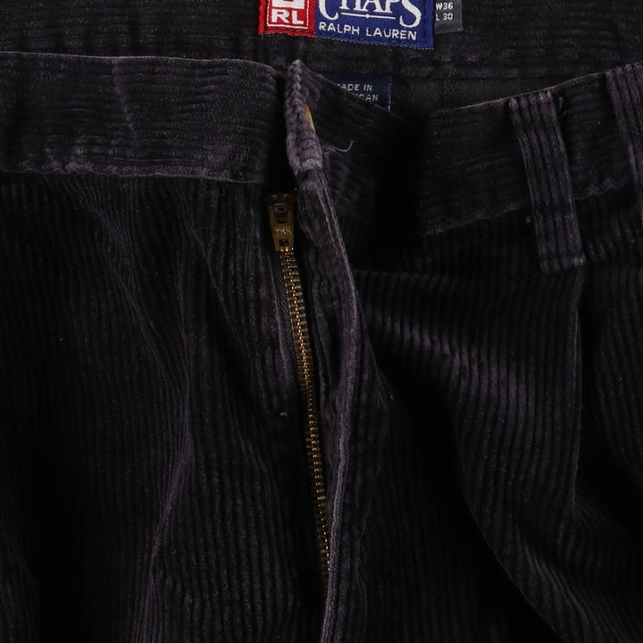 Ralph Lauren Chaps Two-pleat Corduroy Pants Men's Size W35 cotton purple type Vintage Second Hand