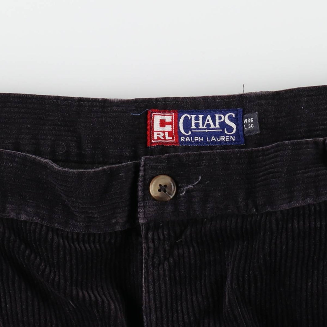 Ralph Lauren Chaps Two-pleat Corduroy Pants Men's Size W35 cotton purple type Vintage Second Hand