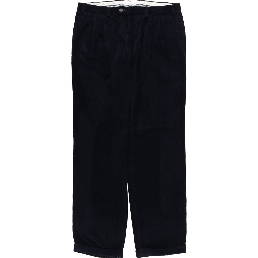 Ralph Lauren LAUREN Two-pleat Corduroy Pants, Men's Size W37 (approx.) cotton navy blue type Vintage Second Hand