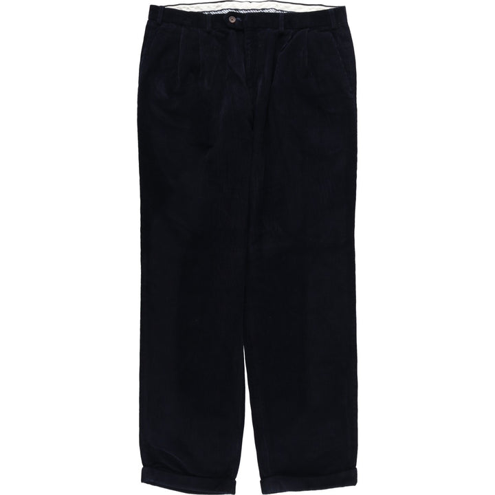 Ralph Lauren LAUREN Two-pleat Corduroy Pants, Men's Size W37 (approx.) cotton navy blue type Vintage Second Hand