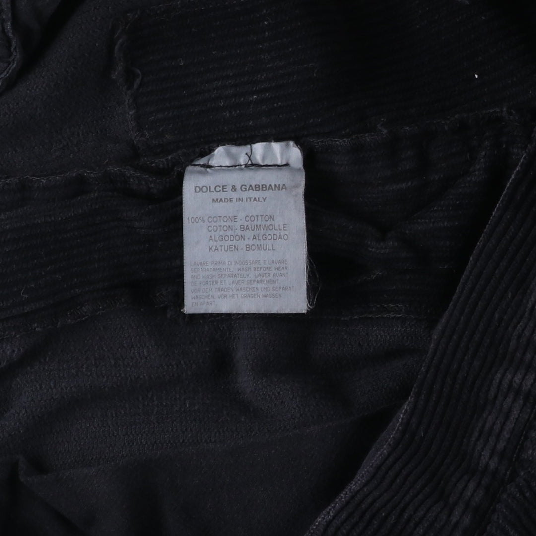 DOLCE&GABBANA Double Knee Corduroy Pants, Made in Italy, Size 52 (Men's W36 equivalent) cotton navy blue type Vintage Second Hand
