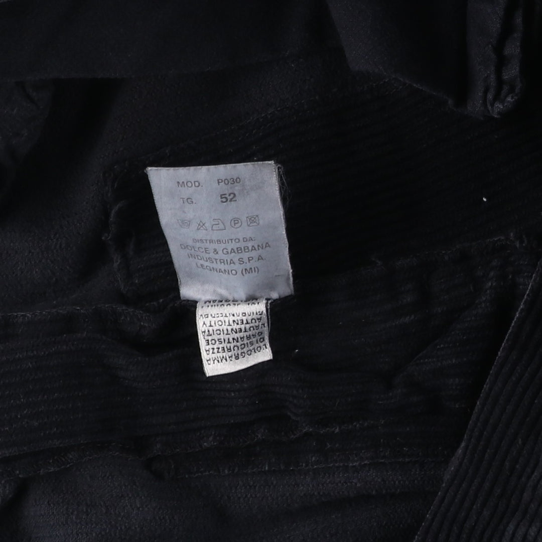 DOLCE&GABBANA Double Knee Corduroy Pants, Made in Italy, Size 52 (Men's W36 equivalent) cotton navy blue type Vintage Second Hand