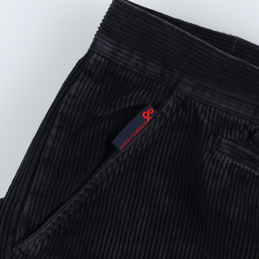 DOLCE&GABBANA Double Knee Corduroy Pants, Made in Italy, Size 52 (Men's W36 equivalent) cotton navy blue type Vintage Second Hand
