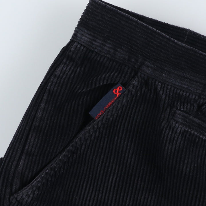 DOLCE&GABBANA Double Knee Corduroy Pants, Made in Italy, Size 52 (Men's W36 equivalent) cotton navy blue type Vintage Second Hand