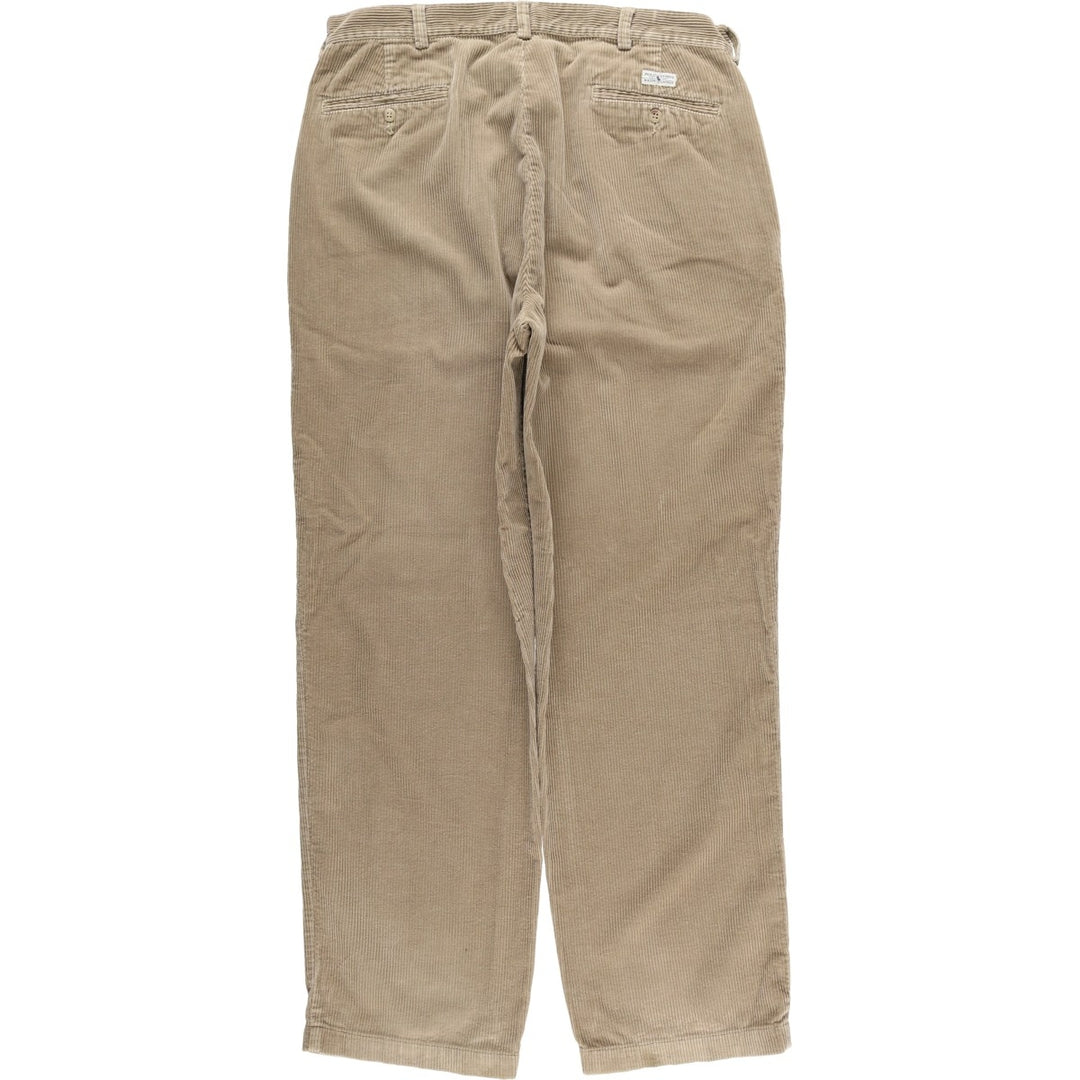 Ralph Lauren POLO by Ralph Lauren ANDREW PANT, two-pleat corduroy pants, men's size W35. cotton Beige type Vintage Second Hand