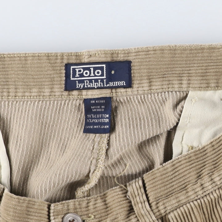 Ralph Lauren POLO by Ralph Lauren ANDREW PANT, two-pleat corduroy pants, men's size W35. cotton Beige type Vintage Second Hand